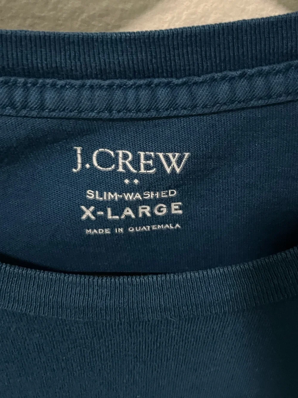 J. Crew Men's Deep Teal Short-Sleeve Slim Washed Pocket Tee